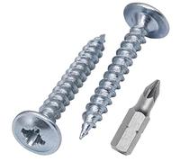 (Lot de 200) Vis à bois en acier zingué 3,5 x 30 mm Vis en métal Tête bombée modifiée Auto-taraudeuse (200, 3,5 x 30 mm)