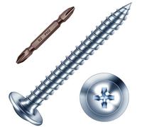 Lot de 200 vis à bois n° 8 × 3,8 cm, vis à bois à tête bombée cruciforme, vis autotaraudeuses en métal rapides, vis à bois de 3,8 cm, fer galvanisé et oxyde de zinc Mywish