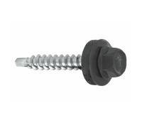 Lot de 200 vis autoperceuses, à tôle trapézoïdale, pour toit, 4,8 x 55 mm, RAL : 7024 (gris graphite)