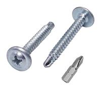 Lot de 200 vis autoperceuses en acier zingué 4,2 x 32 mm, tête bombée cruciforme, vis à tôle auto-perceuse, auto-taraudeuses (200, 4,2 x 32 mm)