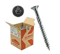 Lot de 250 vis à tête fraisée Torx pour construction en bois Blanc galvanisé 4,5 x 60 mm