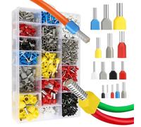 Lot de 2000 embouts de câble, 0,5 mm² à 10 mm², embouts de câble jumelés et embouts de câble à une ligne avec boîte de rangement, assortiment d'embouts de câble pour connexion de fil