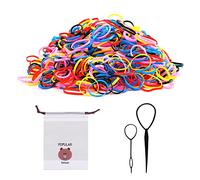 Lot de 2000 mini élastiques en caoutchouc avec 2 pinces à cheveux et 1 poche à cordon de serrage, élastique pour cheveux, cheveux chinés, pour tresses, queues de cheval, coiffure de mariage