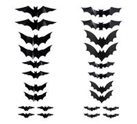 Lot de 2025 chauves-souris lumineuses 3D d'Halloween - Décoration d'Halloween - Chauve-souris lumineuse à DEL à suspendre au mur - Violet