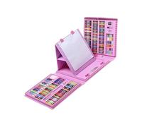 Lot de 208 fournitures artistiques pour enfants comprenant un marqueur de crayon de couleur, un stylo aquarelle, des pastels à l'huile, des crayons et des accessoires de peinture