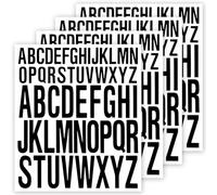 Lot de 208 lettres autocollantes de 5,1 cm + 2,5 cm, pour scrapbooking, carnet, boîte aux lettres, bouteille d'eau, bricolage, 4 feuilles (noir)