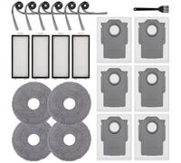 Lot de 21 accessoires de rechange pour Roberock Saros Z70/Z70 Ultra Vaccum Cleaner, 6 sacs à poussière, 6 brosses latérales, 4 filtres, 4 lingettes, 1 brosse de nettoyage, kit d'accessoires de