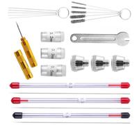 Lot de 21 accessoires pour aérographes, capuchons de buse en acier, brosses, clé à aiguille, durabilité pour artistes, étudiants, kit de nettoyage et de réparation professionnel