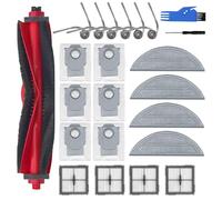 Lot de 21 Accessoires pour Roborock Q10 S5+, pour Roborock Q10 S5 Aspirateur robot, 1 Brosse Principale, 4 Filtres Hepa, 4 Lingettes, 6 sacs à Poussière, 6 Brosses Latérales. Pour Roborock Q10 S5+