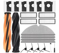 Lot de 21 accessoires pour robot aspirateur Dreame D20 Pro Plus, 1 paire de brosses principales, 6 sacs à poussière, 4 filtres, 4 lingettes, 4 brosses latérales, 1 brosse de nettoyage et 1 tournevis