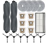 Lot de 21 accessoires pour robot aspirateur Dreame X10/S10 Plus/L10S Ultra/W10S Pro, pièces de rechange pour Xiaomi X10+ avec 6 sacs à poussière, 2 brosses principales, 6 brosses latérales noires, 2