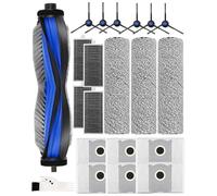 Lot de 21 Accessoires pour Robot Aspirateur ECOVACS DEEBOT X8 Omni / X8 Pro. 1 Brosse Principale, 3 Brosse à Rouleau, 4 HEPA Filtres, 6 Sacs à Poussière, 6 Brosses Latérales,1 Brosse de Nettoyage