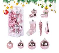 Lot de 21 boules décoratives pour sapin de Noël, décorations de Noël, antifissures, résistantes à la rupture décoratives, pour mariage, fêtes en plein air, guirlande de table