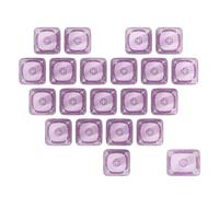 Lot de 21 capuchons de touches vierges en forme de cœur pour commutateurs MX - Profil MOA - Hauteur 1U - 1,25U - Capuchons transparents