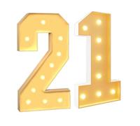 Lot de 21 chiffres lumineux géants en mousse pour chapiteau - 7 m de haut - Pour 21e anniversaire, décoration de fête de mariage