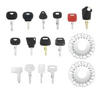 Lot de 21 clés d'allumage de rechange, pour machines de construction, excavatrices, clés d'allumage pour machines de construction, clés d'allumage tracteur, clé maîtresse pour pelleteuse, tracteur,