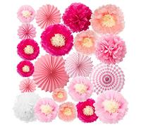 Lot de 21 décorations de fête à suspendre avec éventail boule en papier de soie en nid d'abeille, pour anniversaire fête prénatale plafond couloir à suspendre au mur