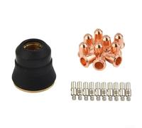 Lot de 21 électrodes plasma PD0116-08 et pointe PR0110 avec capuchon de retenue pour torche plasma Trafimet Ergocut S30 S45 S54 pour applications industrielles de coupe et de soudage des métaux