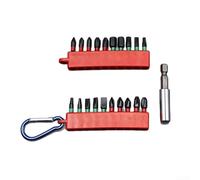 Lot de 21 embouts de tournevis pour perceuse électrique avec boîte de rangement compacte rouge, disposition facile et fermeture sécurisée pour une rétention sûre des embouts