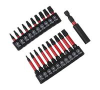 Lot de 21 embouts de tournevis Torx T6-T40 avec design creux et tige hexagonale magnétique pour le travail du bois, l'installation électrique, la réparation de voiture - 25 mm, 50 mm, 60 mm en alliage