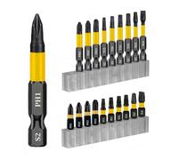 Lot de 21 embouts Torx creux - Embouts de tournevis T6 à T40 en alliage d'acier allié, tige hexagonale de 25 mm/50 mm/60 mm, pour menuiserie, réparation automobile et projets de bricolage (20 pièces)