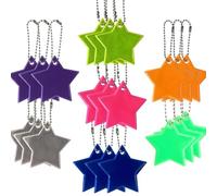 Lot de 21 étiquettes réfléchissantes en forme d'étoile, porte-clés réfléchissants, pour enfants, convient pour sacs d'école, sacs à dos, cyclisme, randonnée, course à pied