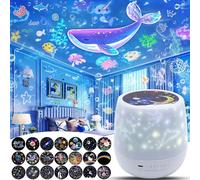 Lot de 21 films pour chambre à coucher, plafond, projecteur d'étoiles galaxie avec rotation à 360° pour enfants, bébés, filles, anniversaire, Noël, crèche, décoration de chambre