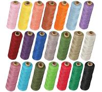 Lot de 21 fils pour macramé - 2 mm x 25 m - Corde en coton - Pour macramé, décoration murale - Suspension murale - Rideau - Bricolage - Bricolage - Décoration bohème