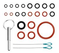 Lot de 21 joints toriques en silicone - Clé à tête ovale avec porte-clés - Contient 2 brosses de nettoyage - Pièces de rechange pour machine à café - Compatible avec Jura, Krups Siziliana