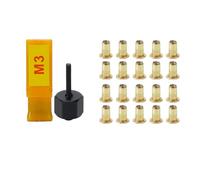 Lot de 21 outils d'écrou de rivet manuel avec têtes de rivet en acier au carbone et 20 écrous pour porte, alliage d'aluminium et rivetage automobile - Comp(A)