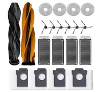 Lot de 21 paquets pour aspirateurs Dreame X50 Ultra/X50 Master/L50 Pro Ultra, pièces de rechange comprenant 1 brosse principale, 4 serpillères, 4 filtres HEPA, 6 brosses latérales, 4 sacs à poussière