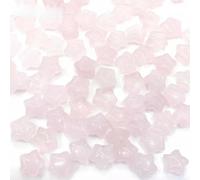 Lot de 21 Perles en Cristal Naturel de 10 mm, Forme Pentagramme, étoile, Pierres précieuses, Quartz Rose, à Faire soi-même