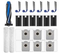 Lot de 21 pièces de rechange compatibles avec aspirateur robot ECOVACS DEEBOT T90 PRO OMNI, 1 brosse à rouleau, 2 balais roulants, 6 brosses latérales, 6 sacs à poussière, 6 filtres HEPA, kit