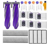 Lot de 21 Pièces de Rechange pour Aspirateur pour Narwal Flow: Brosse Latérale, Chenille, Lingette, Filtres et Sac à Poussière