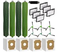 Lot de 21 pièces de rechange pour aspirateur robot iRobot Roomba Max 705 Combo / 706 Combo / 705X, 4 brosses principales, 6 brosses latérales, 6 filtres, 4 sacs à poussière, 1 brosse de nettoyage