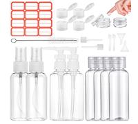 Lot de 21 Pièces Kit Voyage transparents, 100 ml Flacons Vide de Voyage, Ensemble Flacon Spray Vide, contenants liquides rechargeables Kit de Bouteille de Voyage