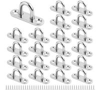 Lot de 21 plaques à œil en acier inoxydable, crochets de fixation, plaque oculaire avec œillet, crochet de plafond, pour accrocher des contre-barres, auvents, plaques de recouvrement