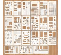 Lot de 21 pochoirs pour bullet journal, accessoires et accessoires de journal, 10,2 x 17,8 cm, réutilisables, pour scrapbooking, journal, bricolage, pochoirs en papier, cartes de vœux