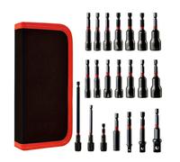 Lot de 21 tourne-écrous avec porte-embout magnétique pour adaptateurs de douille en alliage d'acier et tiges d'extension, tournevis à couple élevé pour réparation automobile et maison