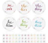 Lot de 210 épingles Pronoun - En vrac - Plusieurs couleurs - She Her He Him They Them - Épingles non binaires - Pour chemises, vêtements, accessoires LGBTQ (2 pronononons)