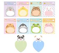 Lot de 210 notes autocollantes - Motif animal de dessin animé - Bandes de message créatives - Style animal - 10 styles