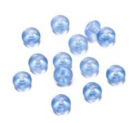 Lot de 210 perles poney avec trou - Perles en verre de 4,5 x 8 mm - Perles rondes pour bricolage - Perles de rocaille - Perles en verre à enfiler pour colliers, bracelets, bijoux - Bleu C