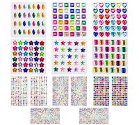 Lot de 2131 autocollants en strass auto-adhésifs, autocollants en cristal avec pierres précieuses, autocollants en strass pour bijoux, décoration artisanale, nail art, corps, maquillage.