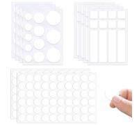 Lot de 216 pastilles adhésives double face - Pas de traces - Autocollants ronds et transparents - Pâte adhésive amovible - Pour posters, ballons, papier, bricolage