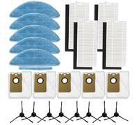 Lot de 22 accessoires de brosse principale pour MEDION X20 SW+ MD11415 et pour X21 SW+ MD11500 4 filtres, 5 chiffons à serpillère, 5 sacs à poussière et 8 fentes latérales