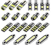 Lot De 22 Ampoules Led Smd Sans Erreur De Rechange Pour Voiture, Pour L'intérieur, La Plaque D'immatriculation, Navette C5 W T10 168 194 2825 Xénon, Blanc[Auto5132394]