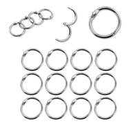 Lot de 22 anneaux de reliure, 30 mm, en métal, pour feuilles volantes, pour livres de scrapbooking, scrapbooking, carnet, fiches - Argenté