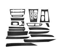 Lot de 22 autocollants décoratifs pour intérieur de voiture, garniture en fibre de carbone brillante