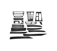 Lot de 22 autocollants décoratifs pour intérieur de voiture, garniture en fibre de carbone brillante