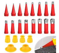 Lot de 22 Calfeutrage Buse Applicateur, Buses d'étanchéité en Acier Inoxydable, Embouts Universels en Caoutchouc Intégrés, Buse de Scellement pour Cuisine Ménage